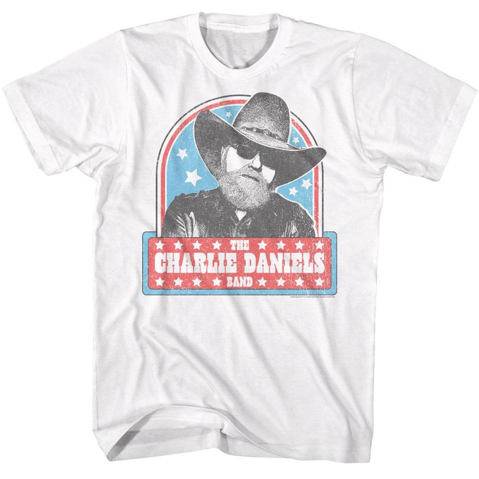 Charlie Daniels Band Vintage Stars White T-Shirt S