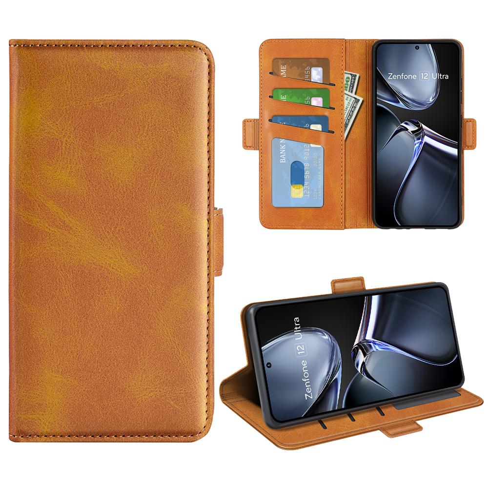 For Asus Zenfone 12 Ultra 5G Case Calf Texture Leather Wallet Phone Cover