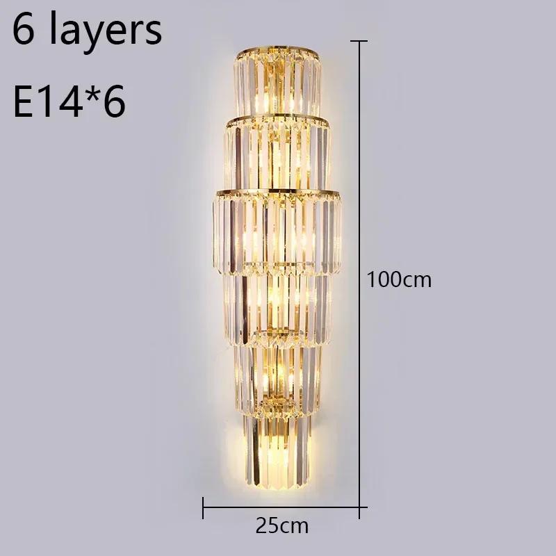 European Luxury Hotel Lobby Crystal Wall Lamp Club Villa Living Room Office Indoor Room Decoration Lighting Fixture Wall Lamp