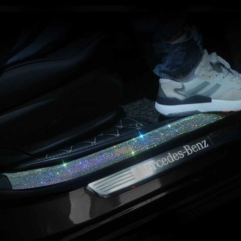 

Универсальная защита заднего бампера автомобиля, защитная накладка на бампер, накладка для стайлинга автомобиля, наклейки и отличительные знаки для автомобиля с бриллиантами, аксессуары для женщин