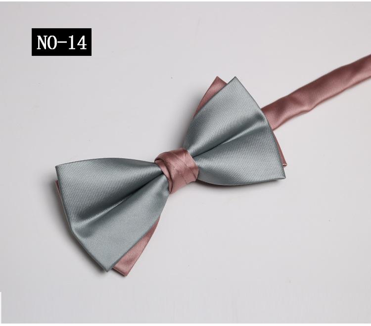 Solid Color Bow Tie Men, Two-Color Color Matching Polyester Black Burgundy Suit Banquet Best Man Bow