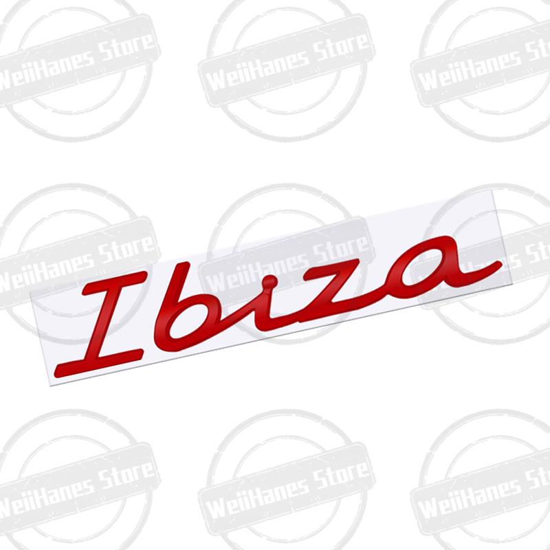 gycsn9 Metal For Ibiza Rear Badge Emblem Chrome Letter Logo Glossy Black Silver Red Accessories Sticker