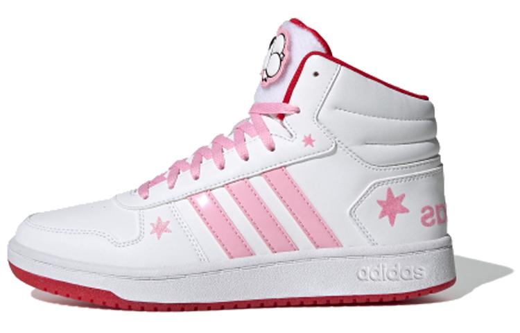 Adidas Hoops 2.0 Mid  White Pink  Women s FW8031 36