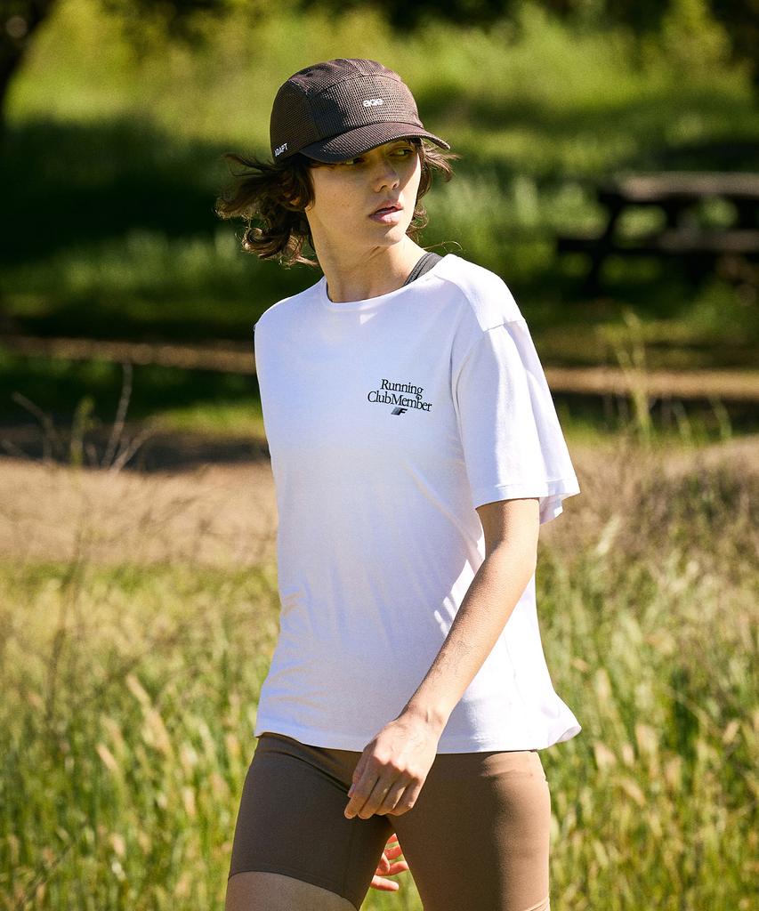 Peullukeu Crop Run Cool Dry Pigment Short Sleeve T-Shirt White Fst743C