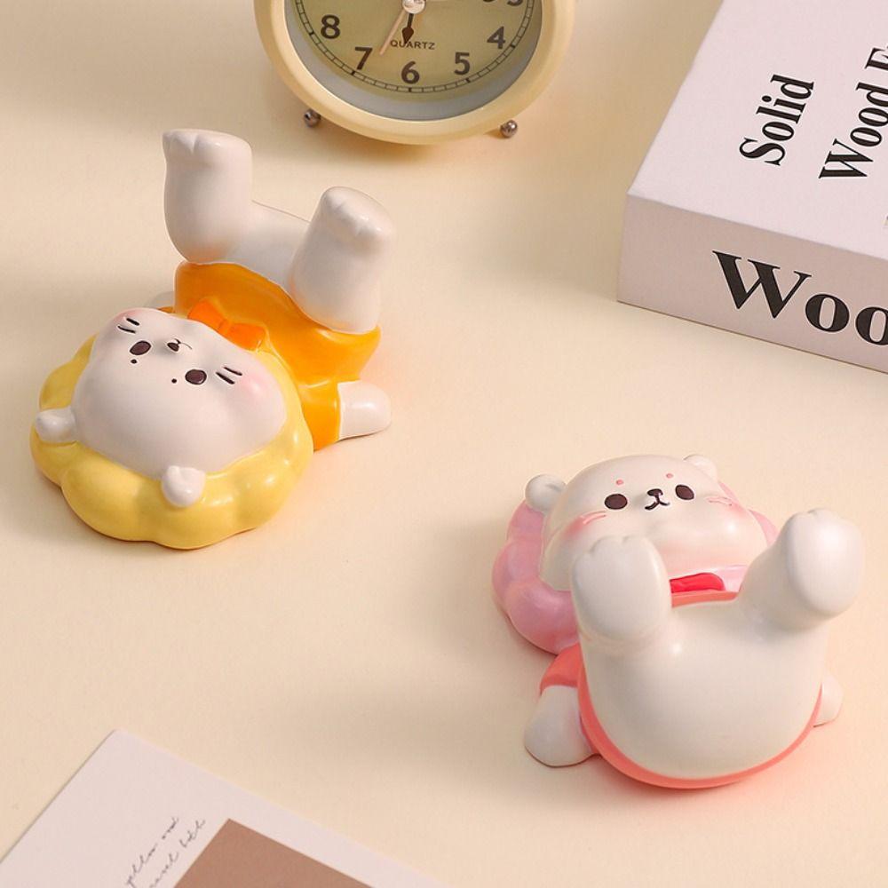 

Anti Slip Lion Desktop Stand Figure Model Lion Shape Phone Bracket Doll Decorations Pink-Style A