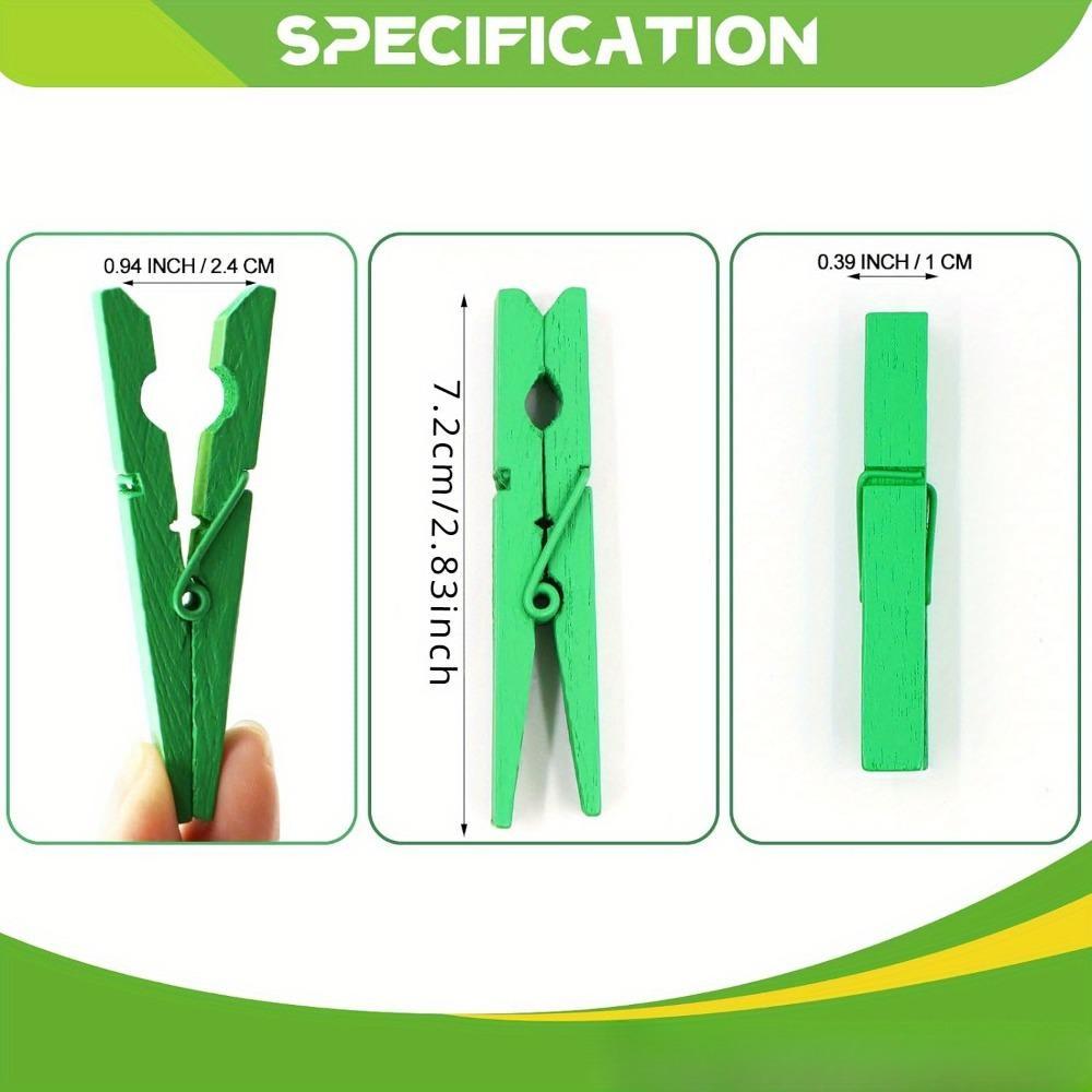 100 Pcs Colored Clothes Pins Wooden, Colored Clothespins for Crafts Clothing Pins for Hanging, Pictures, Classroom, Laundry, Colorful