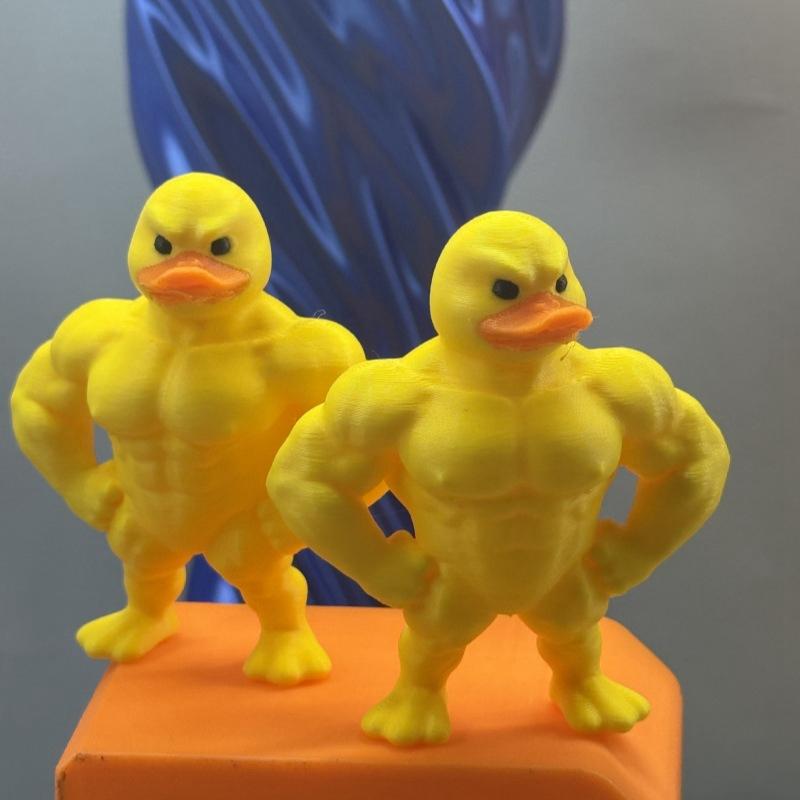 3D Funny Muscles Duck Fun Birthday Gift Office Living Room Decoration Ornament 3D Printed Crafts Angry Duck Gift