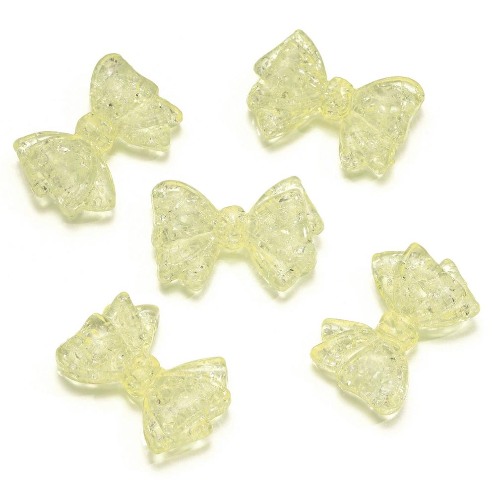 10pcs/lot Big Bowknot Cracked Acrylic Beads Transparent Necklace Loose Spacer Beads For DIY Jewelry Making Bracelet Accessories