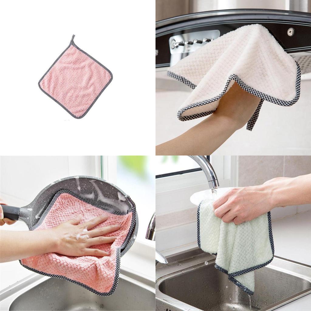 Premium Thickened Coral Fleece Kitchen Dish Cloth Extraordinary Absorbent Cleaning Towel