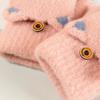 Half Finger Cotton Kids Knitted Gloves Autumn Winter Gloves Women Flip Gloves Outdoor Gloves