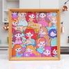 Holz Cartoon Mädchen Malpuzzle Set DIY Bemalbares Puzzle Rahmen mit Markern Kleber Heim Büro Schreibtisch Dekoration
