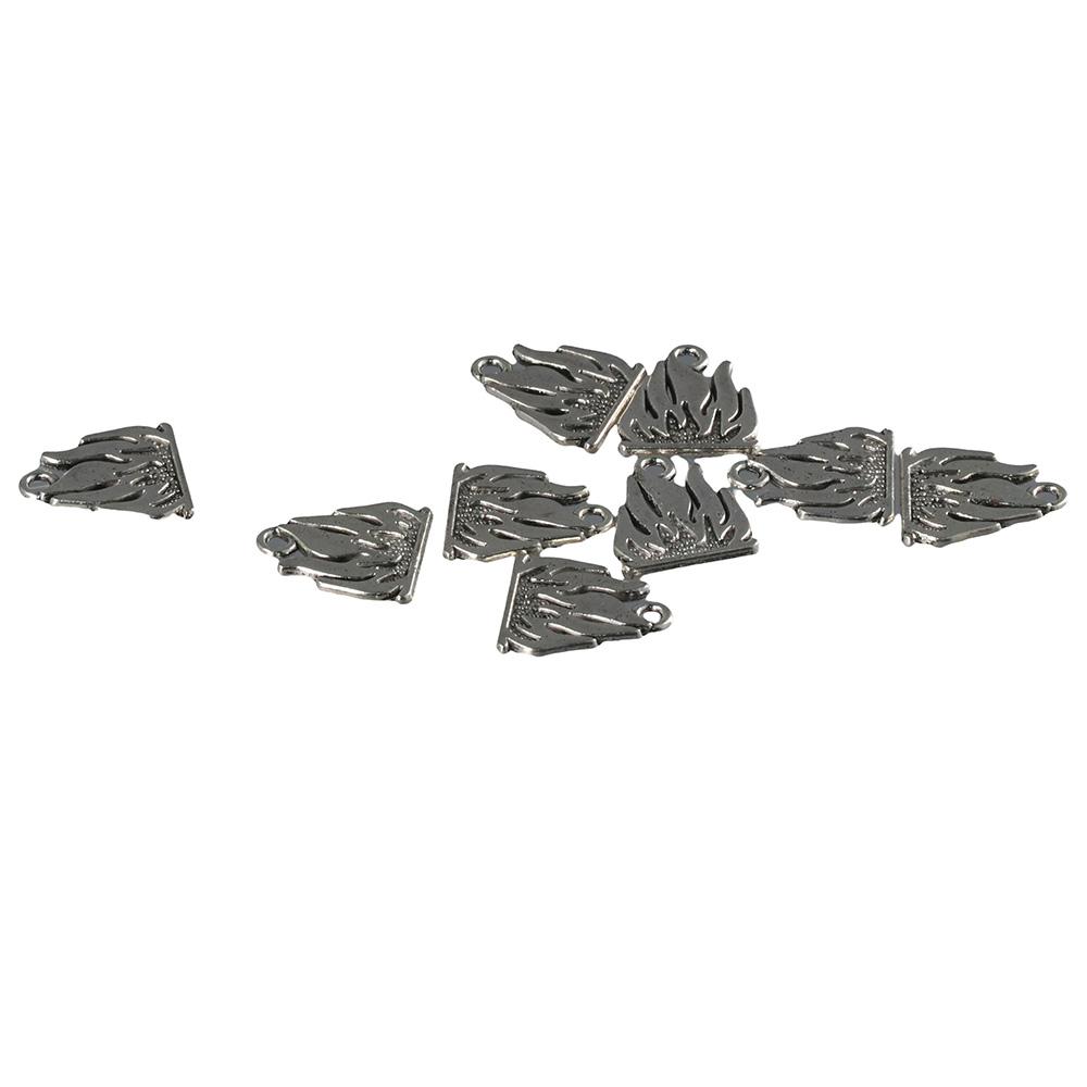 100Pcs Antique Silver Flame Charm 16*19mm / 0.62x0.75 inch Alloy Camping Fire Charms DIY Charm Anklets