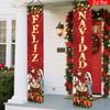 2pcs Banner New Year & Christmas Polyester Porch Decoration