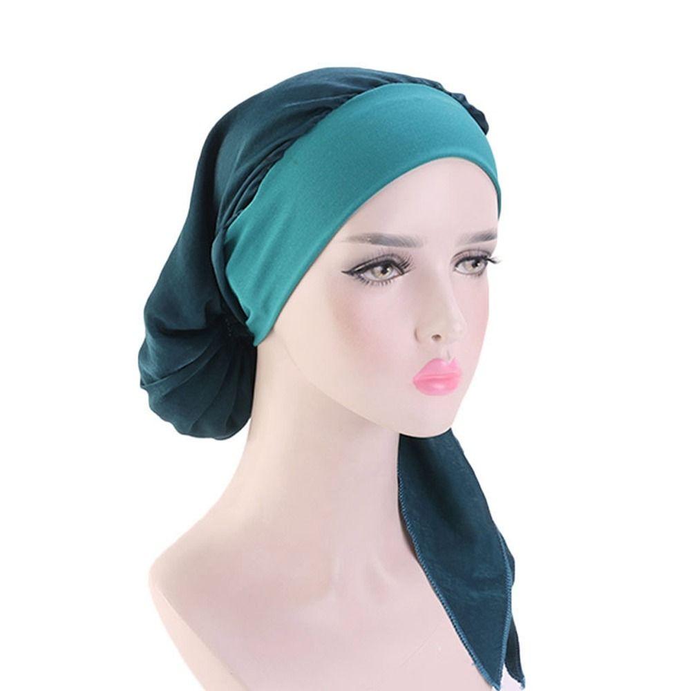Satin Silk Sleep Cap Nightcap Hijab Wrap Hat Elastic Hair Band Silky Bonnet Turban Cap Head Scarf