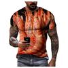 Summer Round Neck 3D Food Pattern Print Top Fashionable Casual Hip Hop Short Sleeved Men's T-shirts