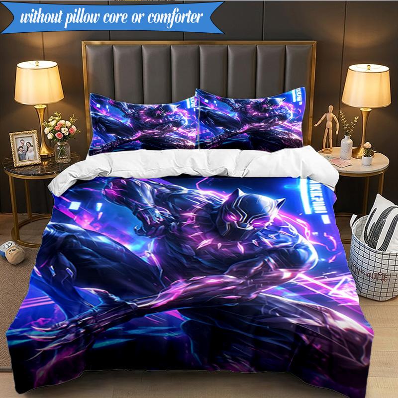 3PCS Panther In Action Bedding Set,Including 1pc Duvet Cover And 2pcs Pillowcases Perfect for Bedroom, Dormitory, Fan Christmas Gift