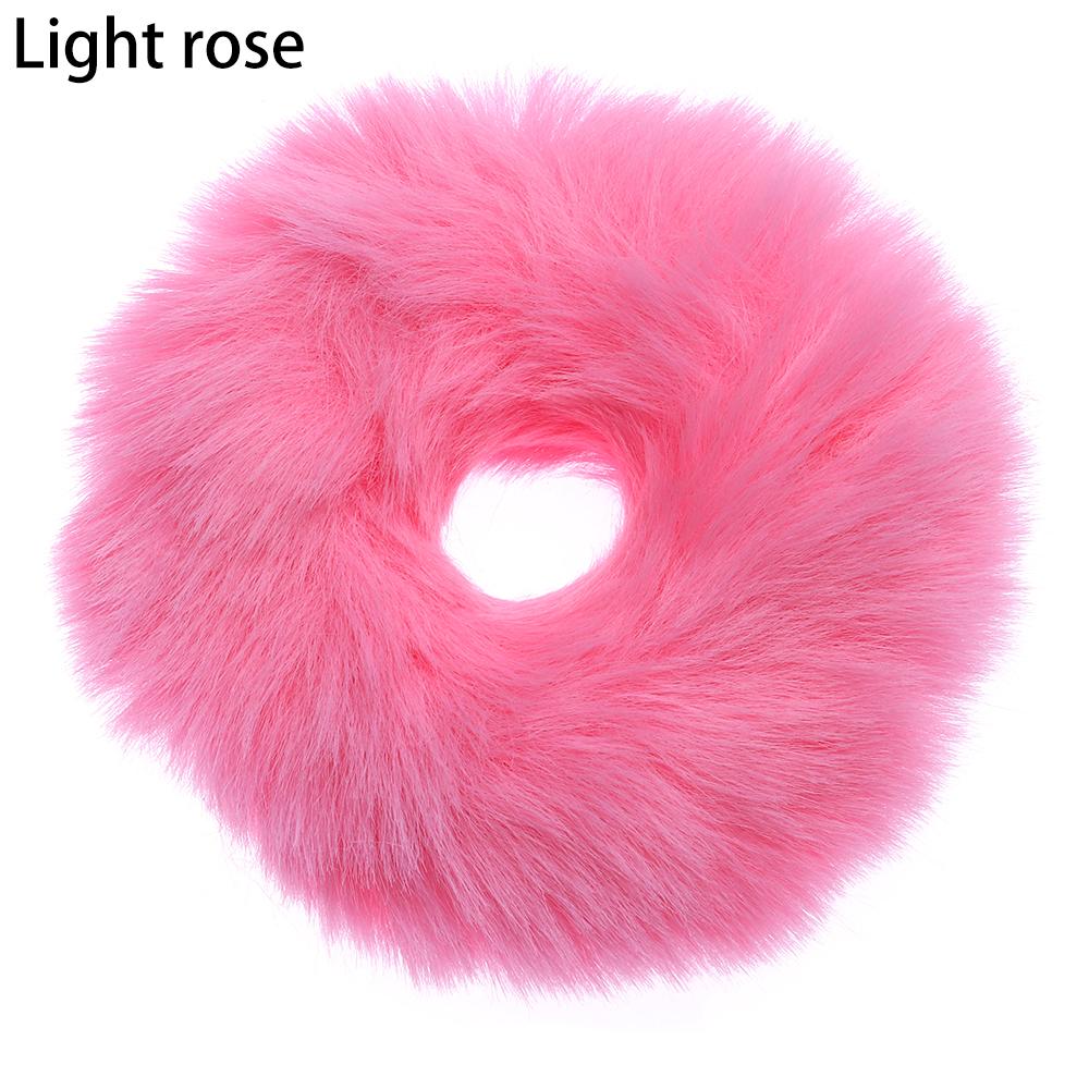 Fashion Women and Girls Hair Bobbles Faux Rabbit Fur Pom Pom Hair Tie Ponytail Holders Elastic  Hair Bands Fur Hair Scrunchies