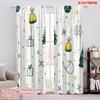 2pcs,2D Plane Printing Minimalist Curtains Christmas Bells Trees Snowman Gift (3) Polyester Fabric (without Rod) Decorations For