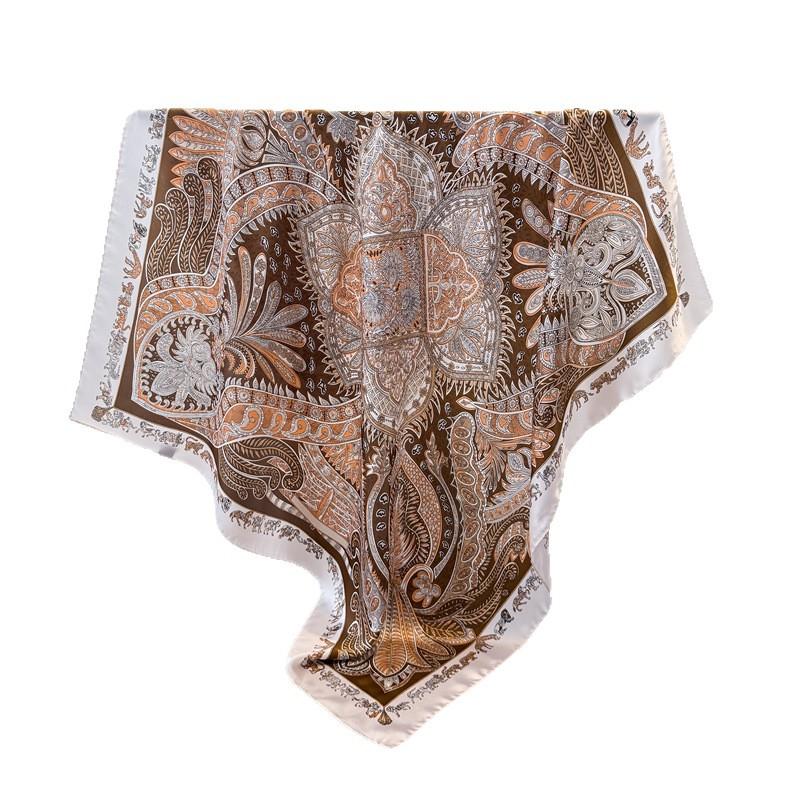 Modă Retro Europeană și Americană Satin Imitație Mătase Imprimată Eșarfă Pătrată Mare Eșarfă de Mătase Șal Eșarfă de Cap Eșarfă pentru Protecția Gâtului Eșarfă