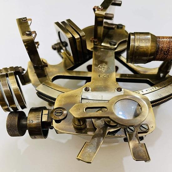 Nautical Hand-Made 15.24 Cm Brass Working Navigational Sextant Marine Ship Astrolabe Model Sextant Gift