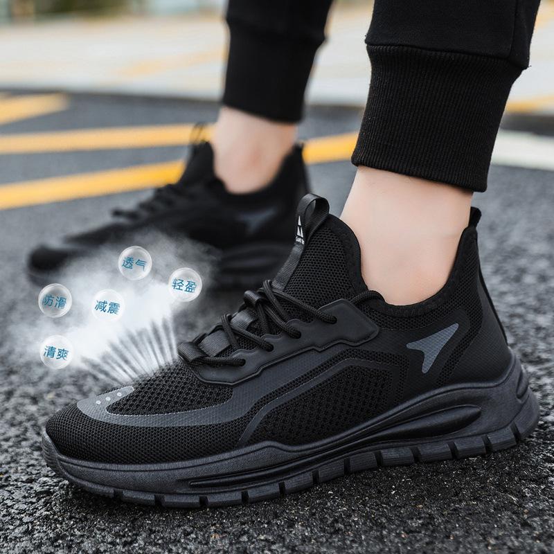 2025 Autumn New Sports Shoes Fashion Trend Soft Sole Lightweight Running Shoes Flying Woven Breathable Youth Men's Shoes
