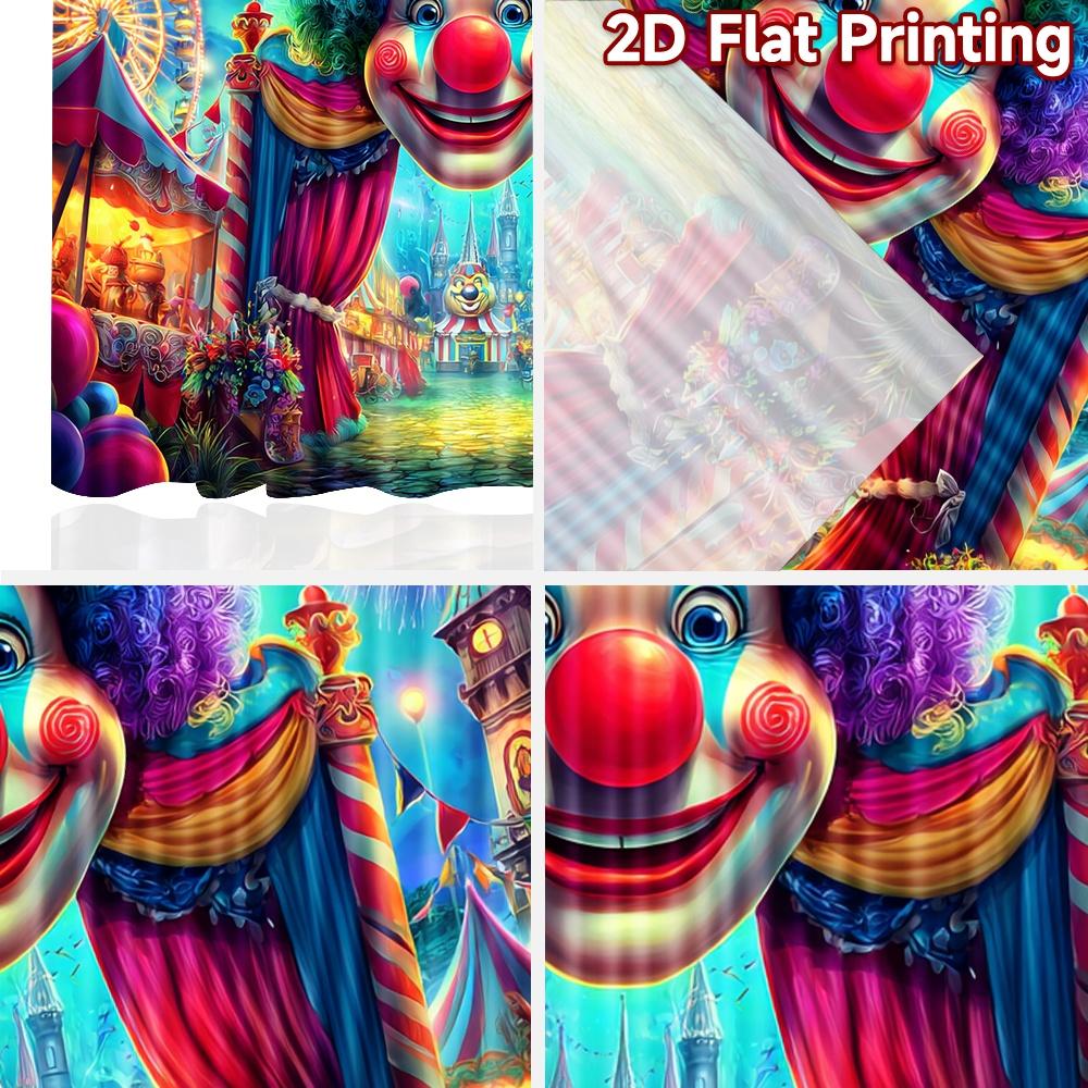 2D Flat Printing 2pcs Scene Curtain Carnival Funfair Circus Celebration Digital Printed Polyester Drapes Festive Holiday for New
