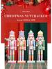 30cm European Wooden Nutcracker Ornament - Macaron Walnut Cracker Christmas Decoration.