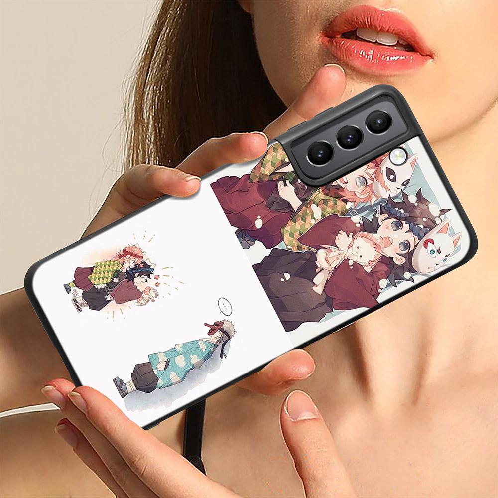 Anime Phone Case For Samsung Galaxy S9 S8 S10 S21 S22 S20 Plus S21fe S10e Note 20 10plus Soft Back Cover Demon Slayer Coque Capa