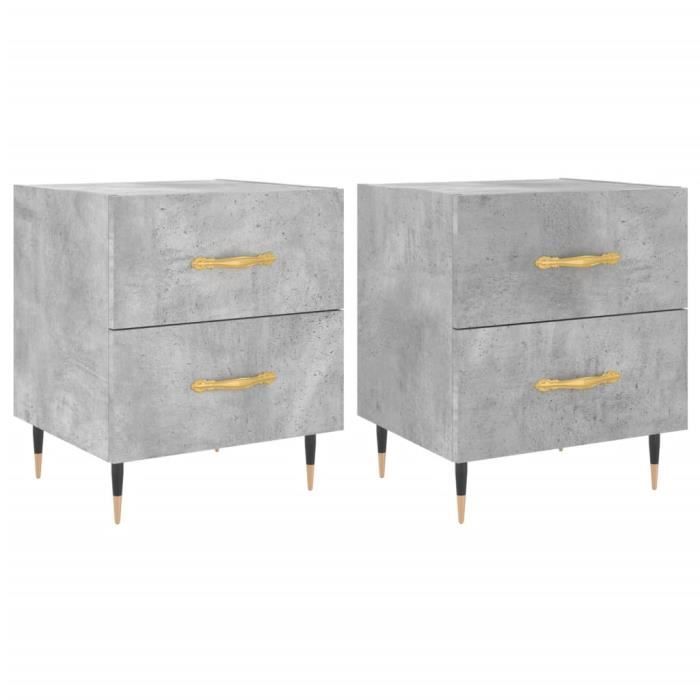 VidaXL Bedside Tables 2pcs Concrete Grey 40x35x47.5cm Engineered Wood 827269