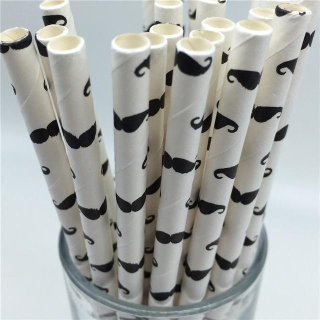 Arrival 25pcs/Lot Event & Party Supplies Mustache/Beard Paper Straws for Birthday Wedding Party Dec