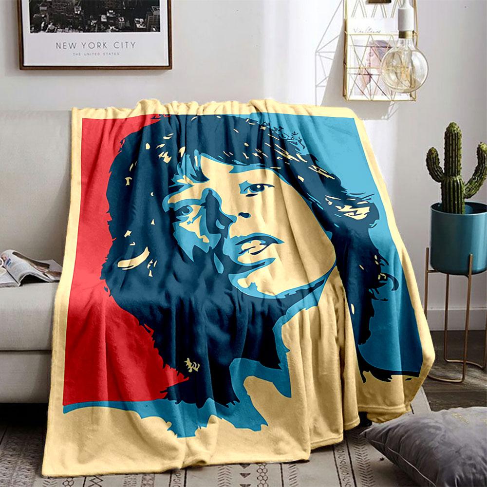 Retro Pop Art Portrait Blanket for All Seasons Blanket Lunch Break Throw Gift