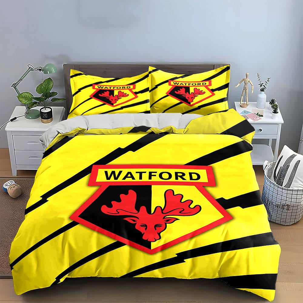 "Watford Logo Bedding Set" Bedding Duvet Cover Set Duvet Cover Pillowcases (1 * Duvet Cover 2 * Pillowcases, Without Duvet Insert)