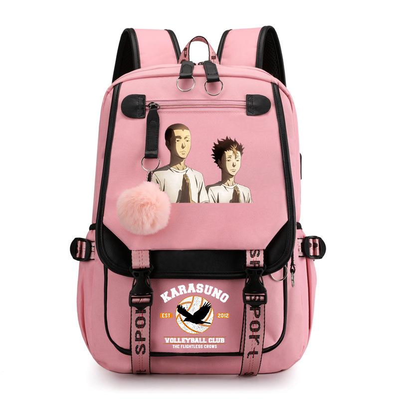 Anime volleyball teenager peripheral printing middle school student schoolbag outdoor large-capacity backpack