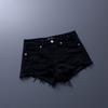 Summer Women's New Arrival Trendy K-style Tassel Mid-Waist Denim Shorts Slim Looking White Hole Hot Pants Thin 2025