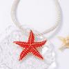 European and American Simple Fashion Exaggerated Large Plate Alloy Dripping Oil Multi-color Starfish Pendant Necklace Ocean Vacation Accessories