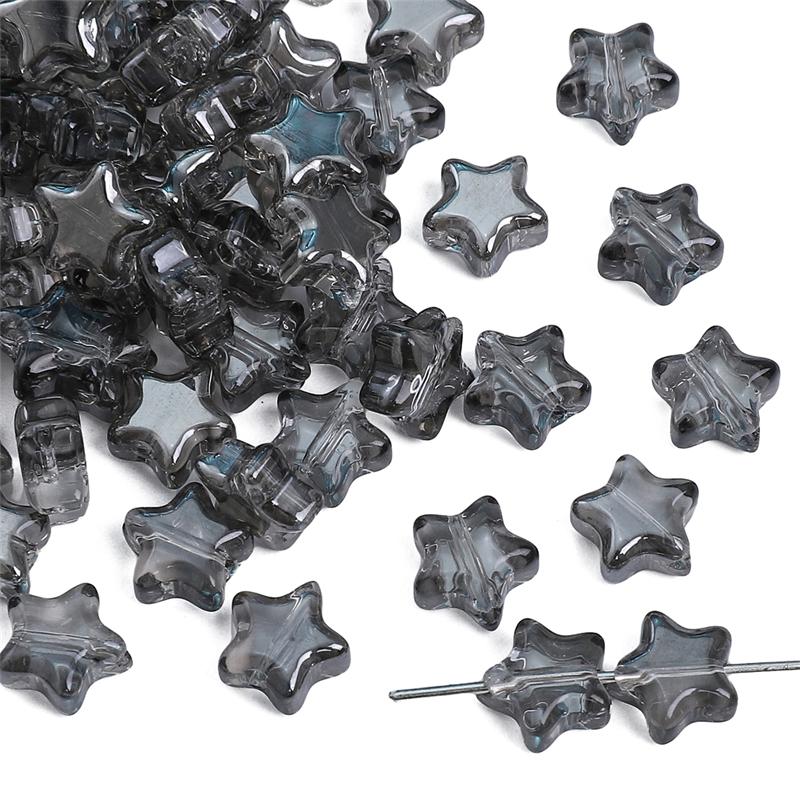 10 stk Pentagram krystallglassperler belagte fargede løse avstandsperler for DIY-kjede armbånd smykker