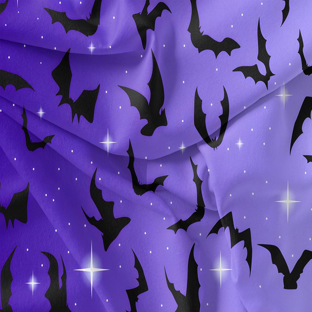 Purple Printed Duvet Cover Set 3pcs Flying Bats Black White Bedding Sets For Bedroom Dorm Room Halloween Theme Bedding