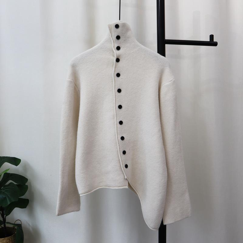 Premium temperament knitted cardigan autumn and winter new design irregular sweater jacket women