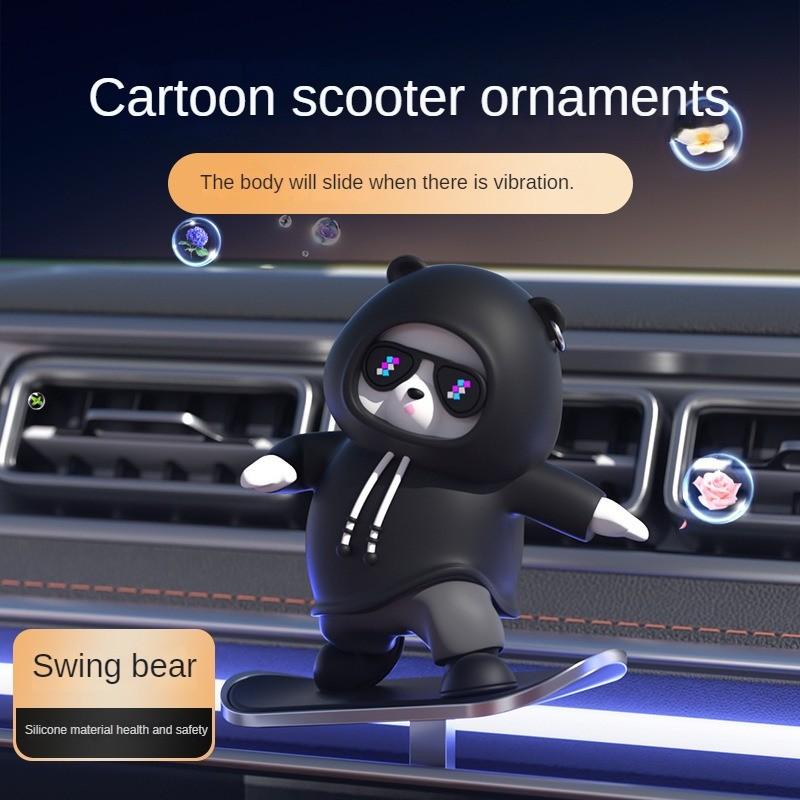 

Автомобильные мультяшные украшения, креативное раздвижное движущееся украшение, украшение интерьера, украшение центральной консоли чёрный