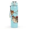 1PC Squirrel Twig Pattern 750ml Color Plastic Sports Water Bottle Leakproof Flip Straw Lid Suitable for Sports Office Home Use