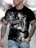 Fashion Street Style Men's Crew Neck T-shirt Fierce Wolf Graphic T Shirts for Men 3d Printed Breathable Tops Summer Casual Tees