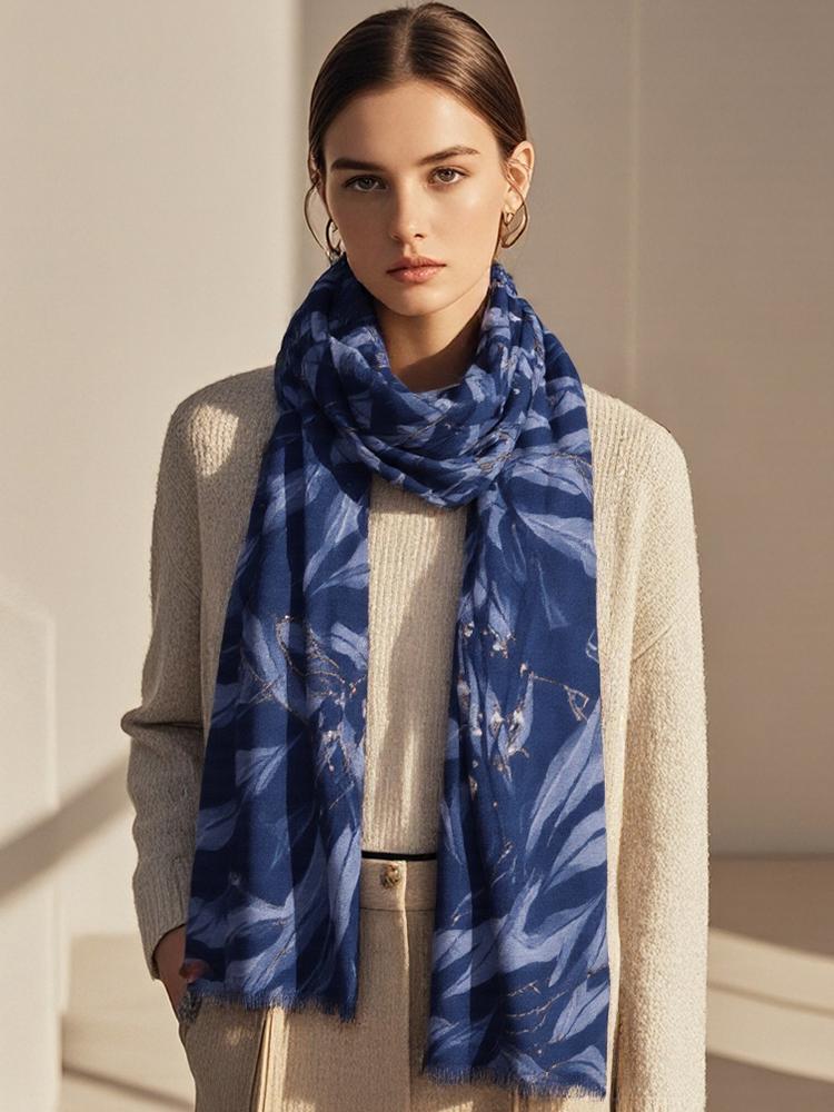 Women Winter Elegant Knitted Scarf Headscarf Casual Retro Print Soft Warm Scarve Lady Mujer Foulard Bandana Long Wrap Shawl New