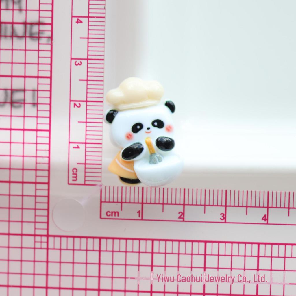 Panda Bread Toast DIY Cream Glue Cartoon Food Resin Jewelry Accessories