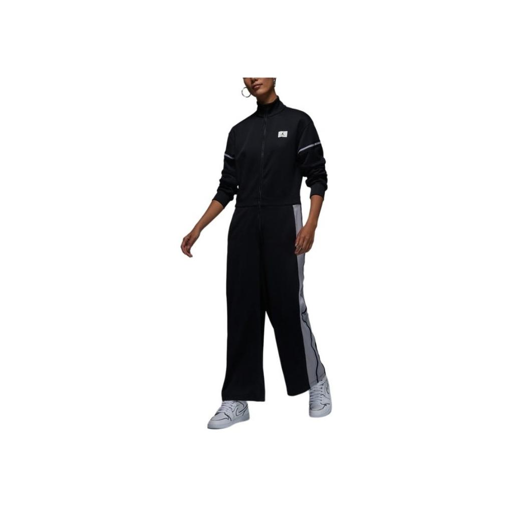 Jordan Solid Logo Brand Print Stripe Detail Jumpsuit Women Jumpsuit Black DQ4630-010