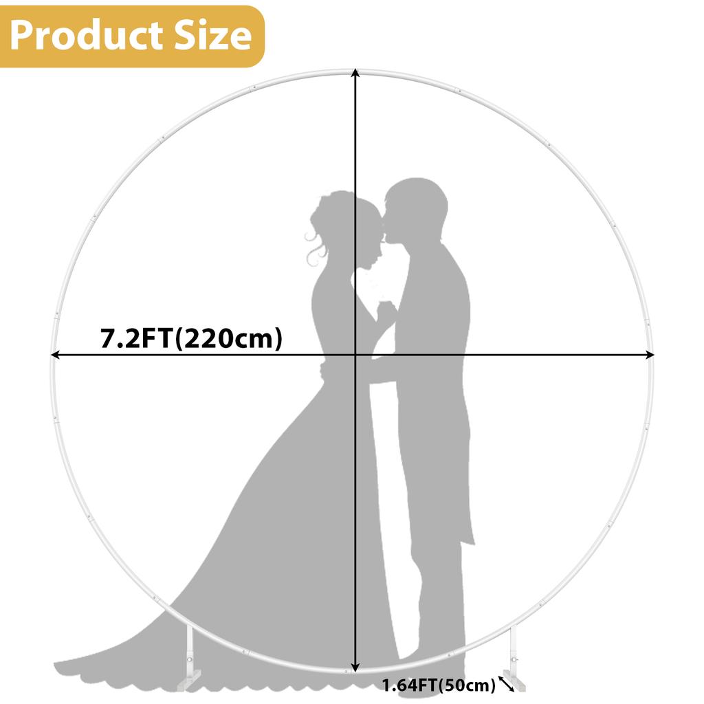 Round Metal Wedding Arch Stand - Portable Balloon & Flower Backdrop Frame for DIY Birthday Reusable Circle Party Kit
