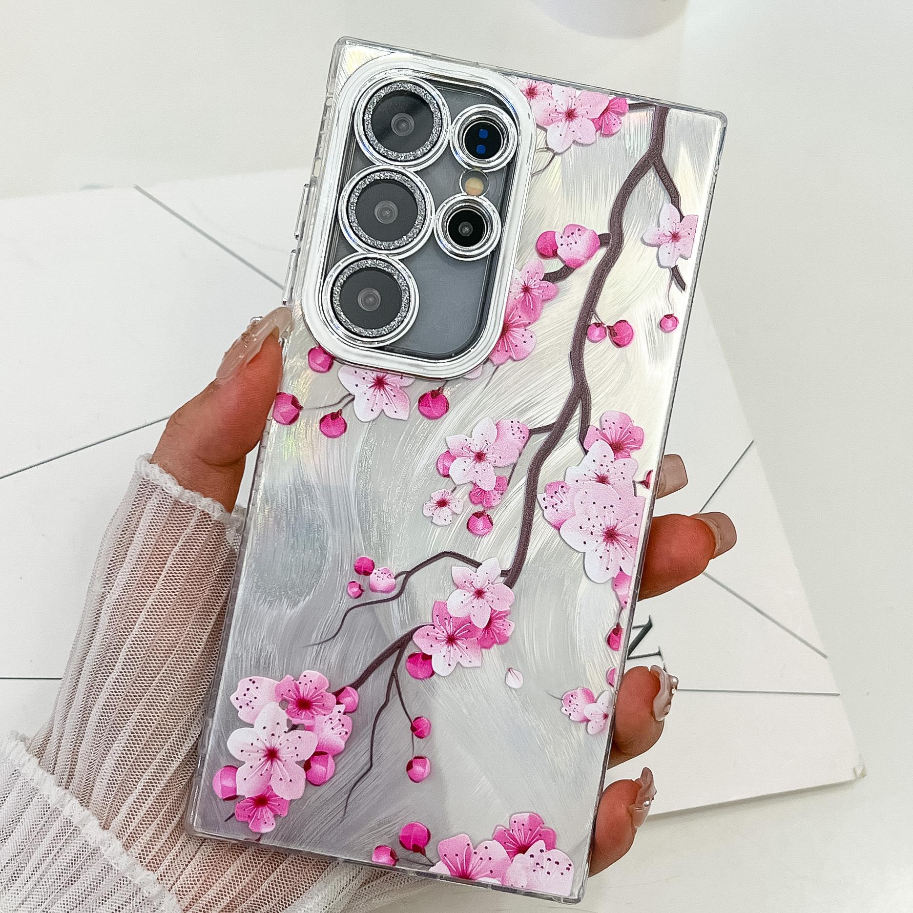 

Samsung S25 Ultra Mobile Phone Case Flower Lens Film S24 All Inclusive New A56 Bracelet Protective Case Galaxy A56 5G