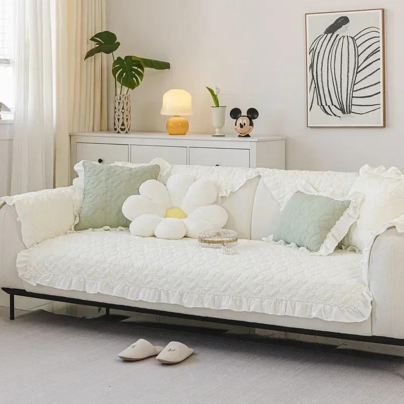 Cotton Sofa Cushion Non-slip Four Season Universal Sofa Cover Ins Style Sofa Towel for Living Room Furniture Protector Home