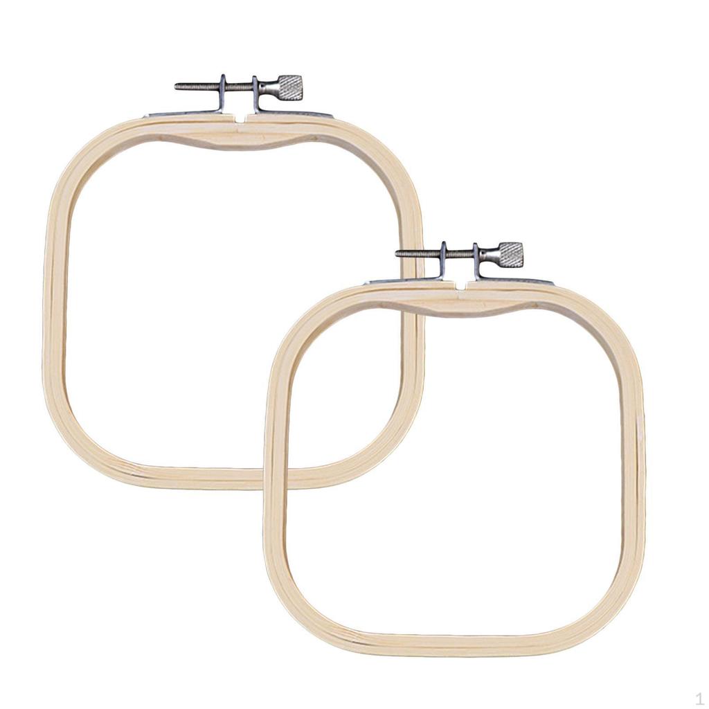 2 Pieces Bamboo Hoop Embroidered Stretch Tool Ring Reusable Decor Quilting Sewing Embroidery