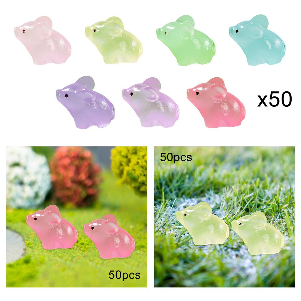 50 Stück Leuchtende Schwein Mini Tierfiguren Leuchten in der Nacht Heimdeko Mikro Landschaft Dekoration für Geburtstagsfeier Weihnachten