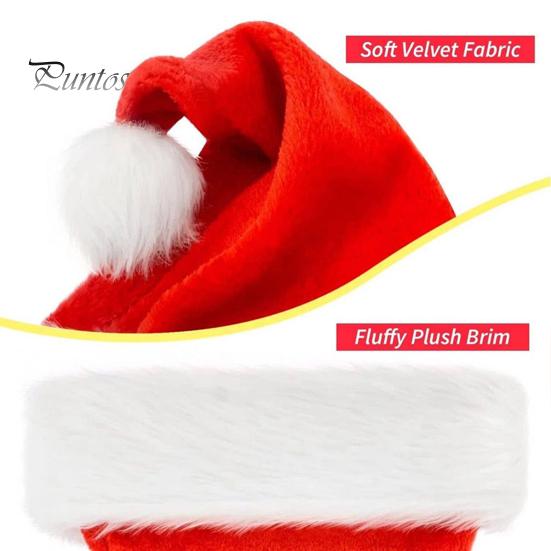 Chapeau de père noël avec pompon en peluche doux et pelucheux, réutilisable, pour adultes et enfants, pour toute la famille, festif, rouge et blanc, accessoire de Costume de fête